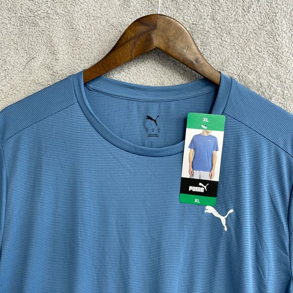 NEW Puma Men's XL Blue Active Tee Polyester Crewneck - Picture 4 of 9